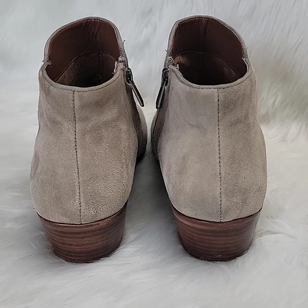 SAM EDELMAN Petty Taupe Suede Western Boho Preppy Zip Up Ankle Bootie Boots 10.5